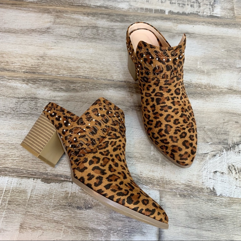 Truth Hurts Mule Booties Leopard Vegan 6 7 8 9 10 - Picture 6 of 8